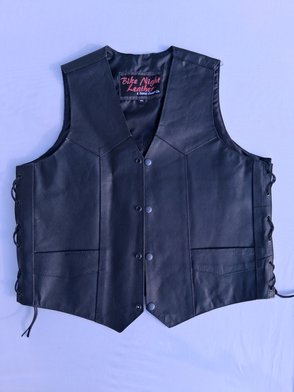 Bike Night Leather Black Leather Vest